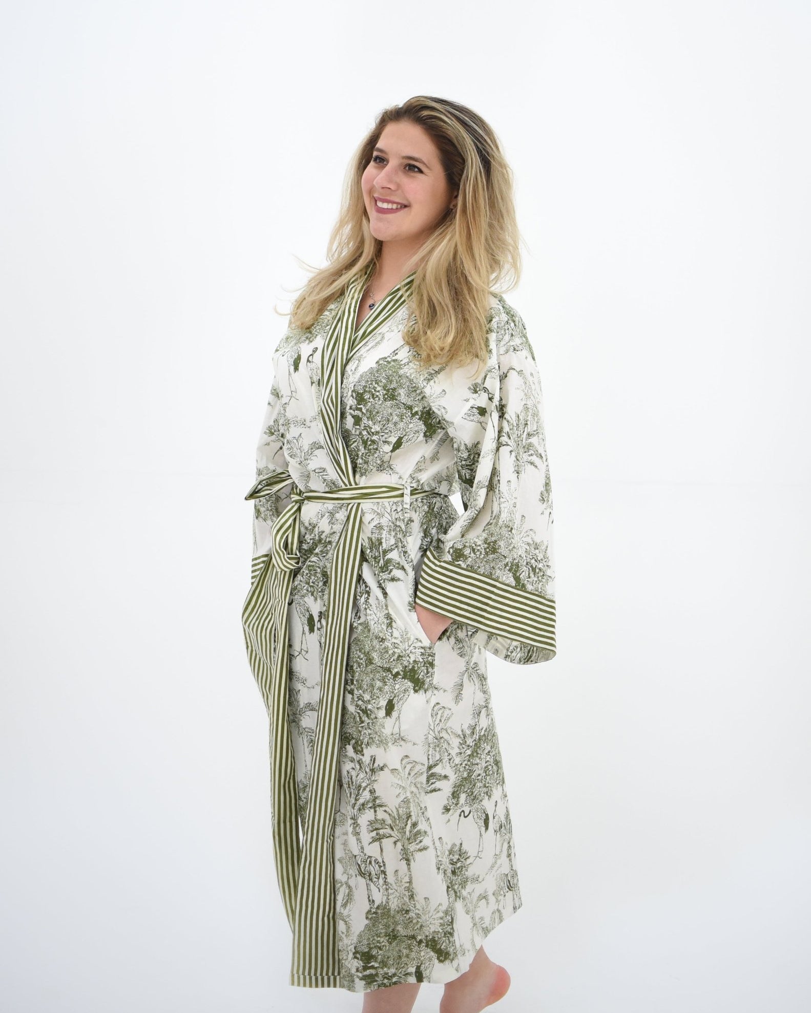Eden Green Long Robe - Gawjus New Zealand