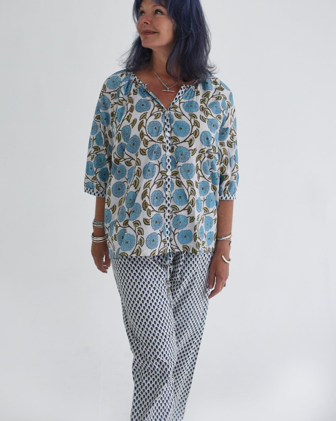 French Pyjamas - Blue Rose - Gawjus New Zealand