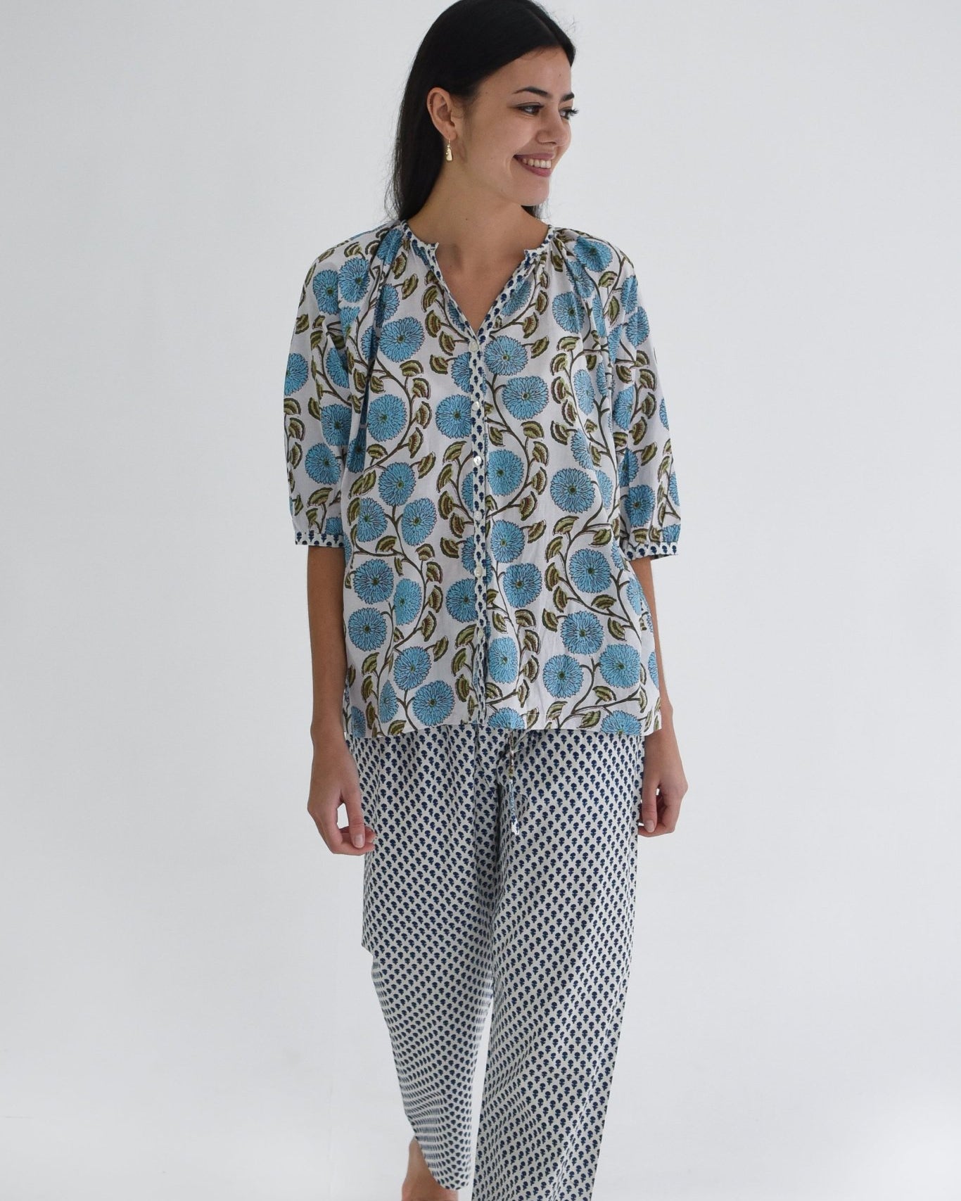 French Pyjamas - Blue Rose - Gawjus New Zealand