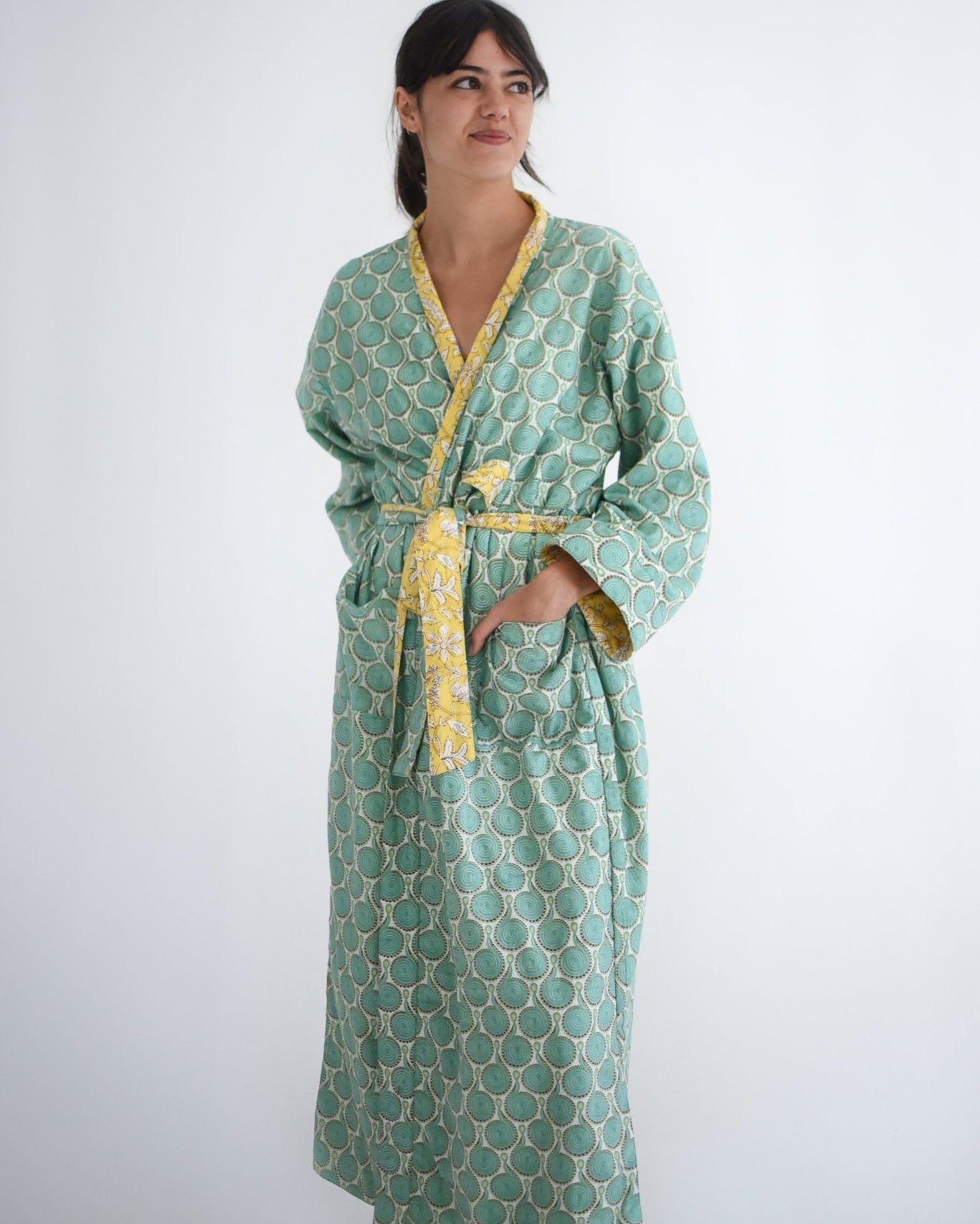 Happy Yellow Winter Robe - Gawjus New Zealand