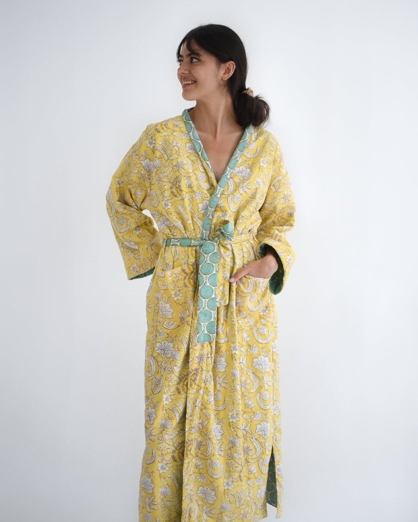 Happy Yellow Winter Robe - Gawjus New Zealand