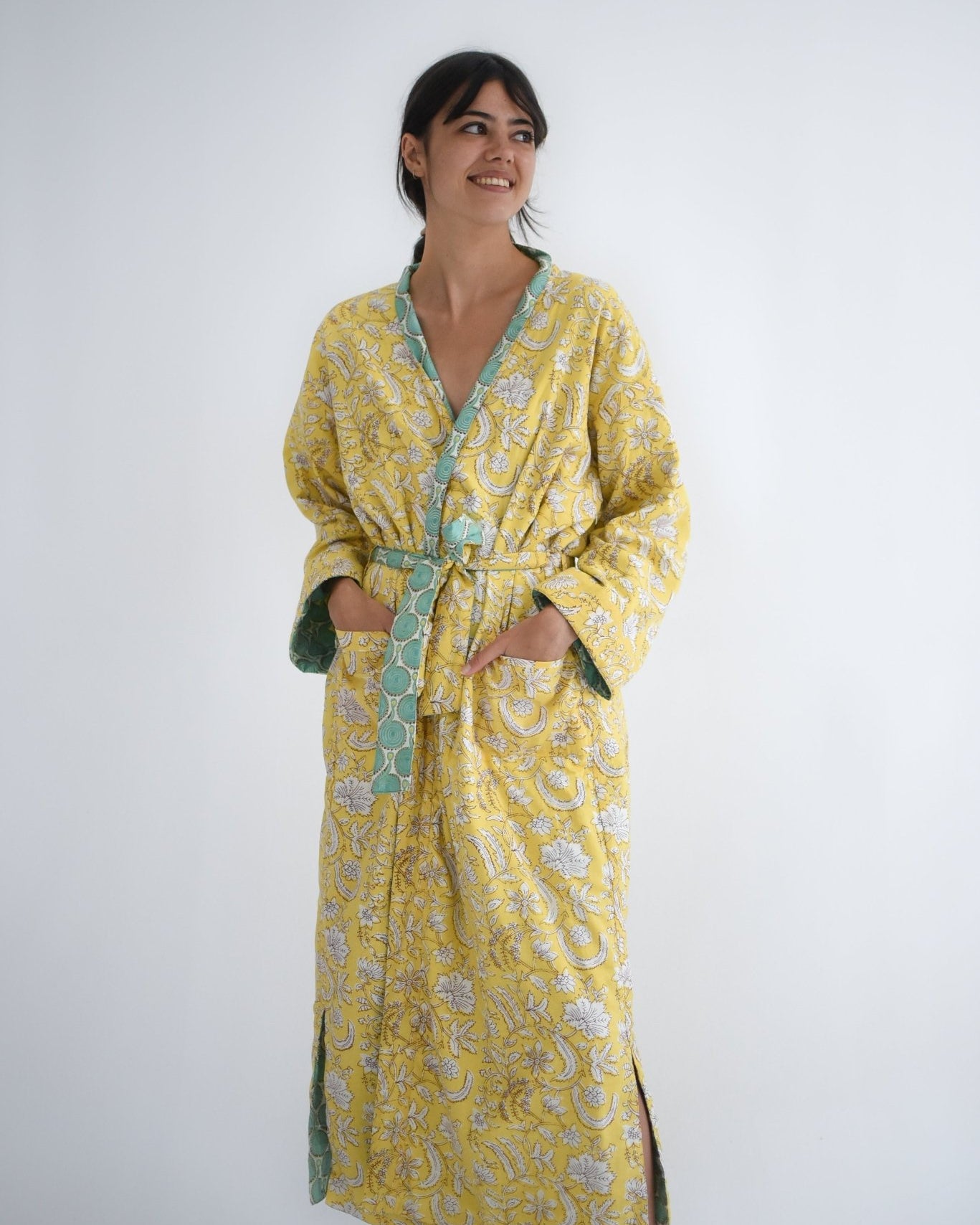 Happy Yellow Winter Robe - Gawjus New Zealand