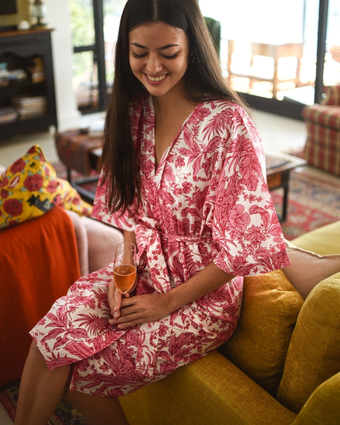 Pink Palm Robe - Gawjus New Zealand