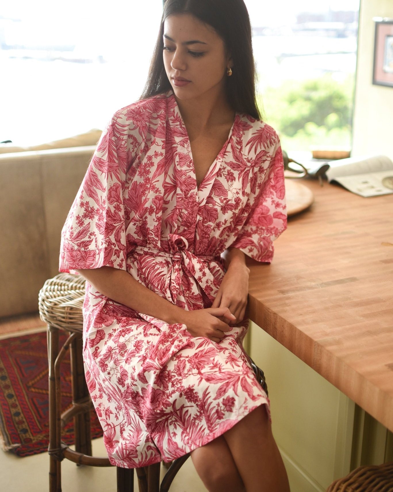 Pink Palm Robe - Gawjus New Zealand