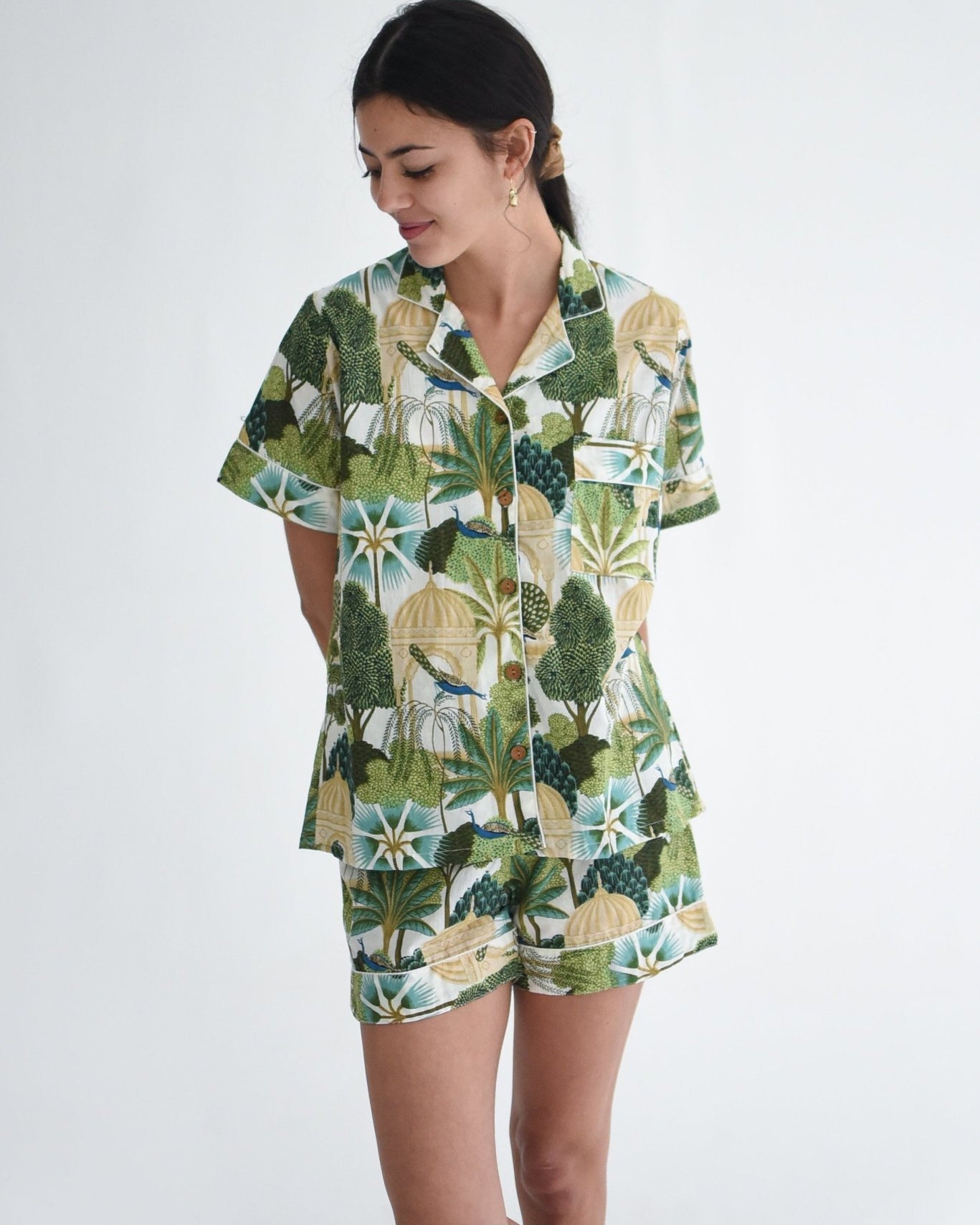 Shorty Pajamas - Green Raj - Gawjus New Zealand