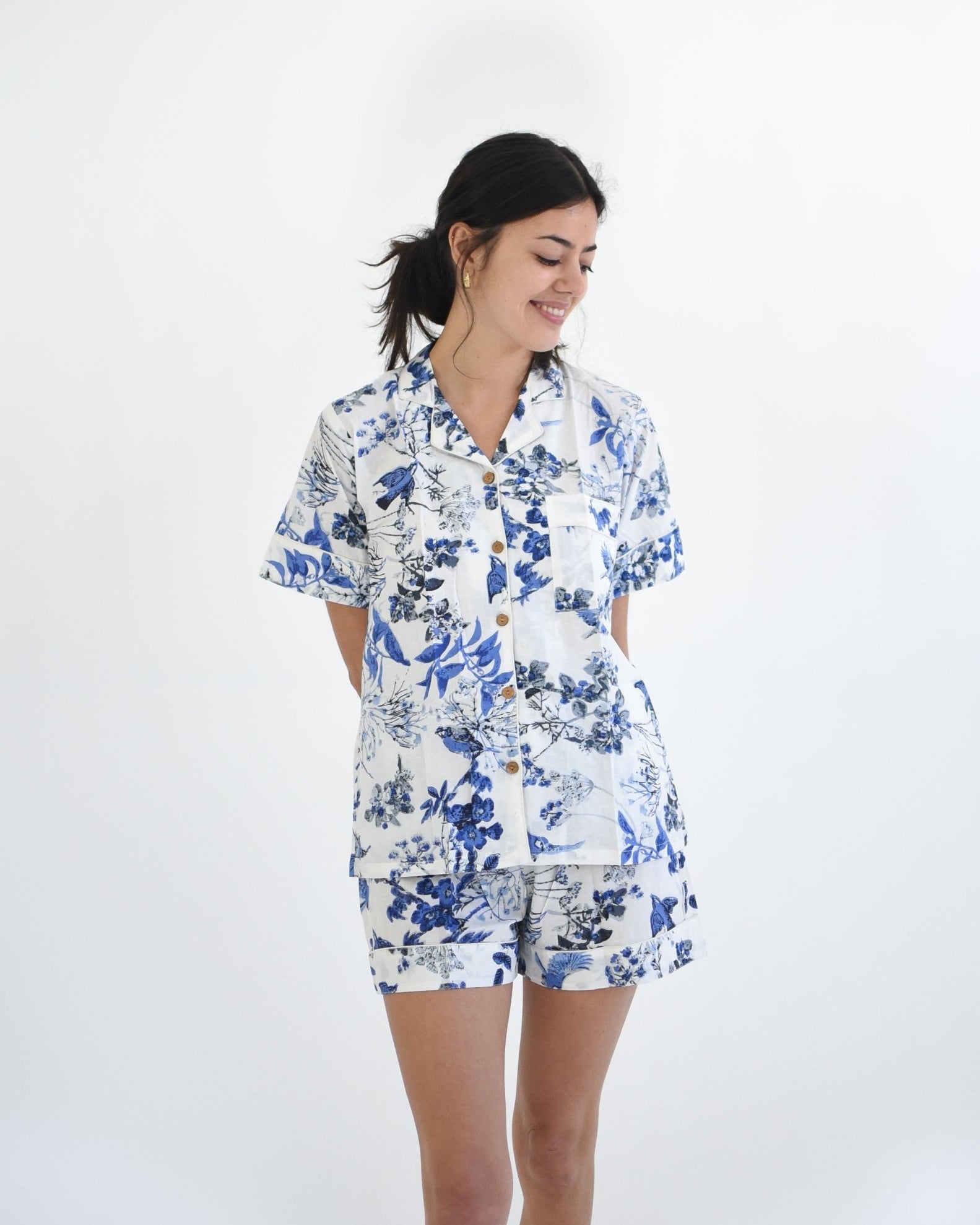 Shorty Pyjamas - Blue Bird - Gawjus New Zealand