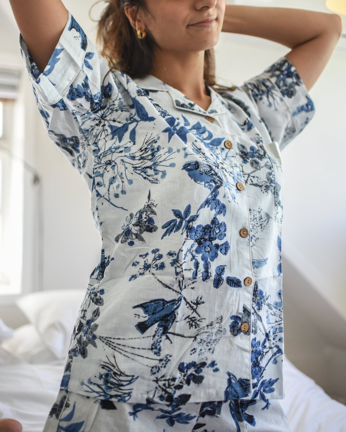 Shorty Pyjamas - Blue Bird - Gawjus New Zealand