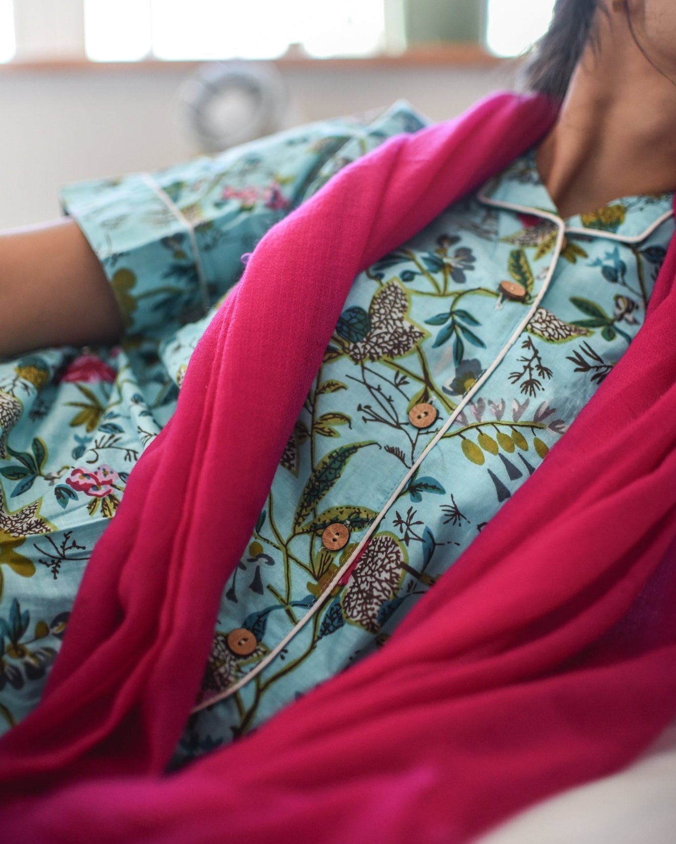 Shorty Pyjamas - Turq Flower - Gawjus New Zealand