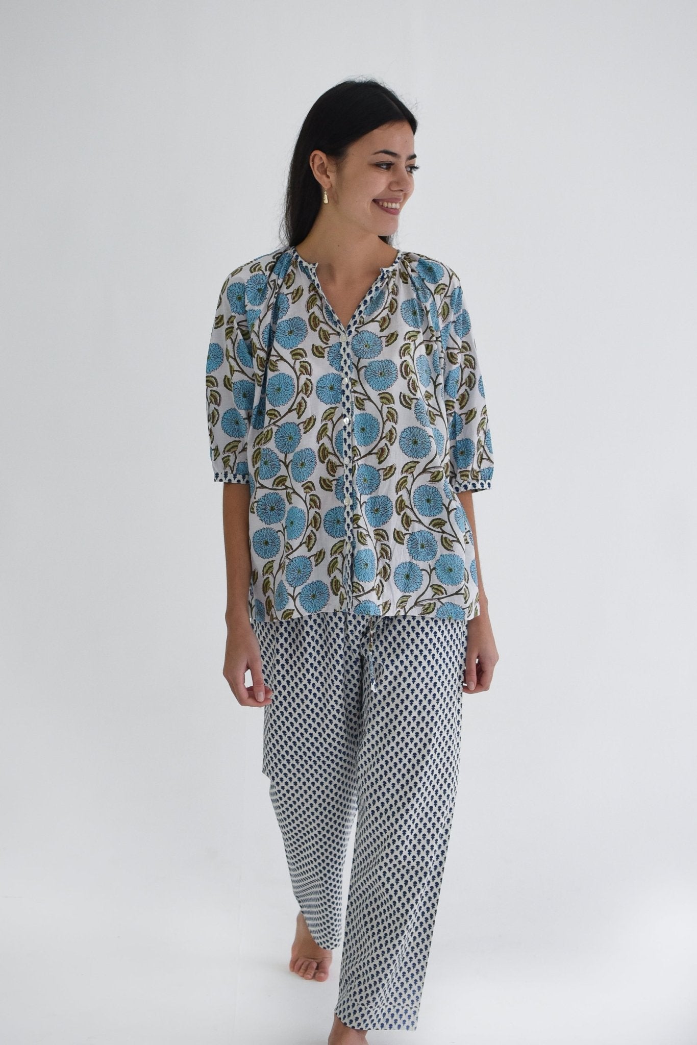 French Pyjamas - Blue Rose - Gawjus New Zealand