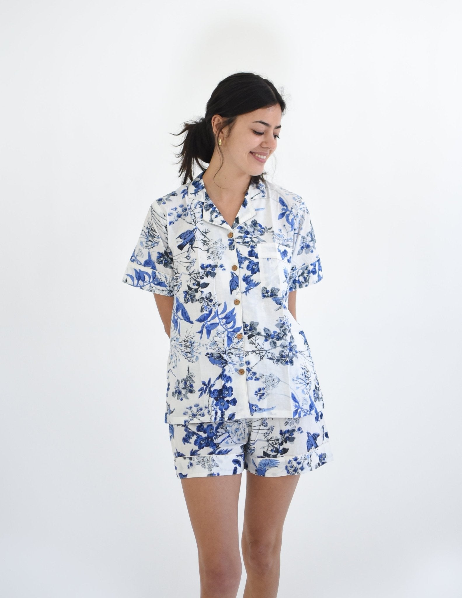 Shorty Pyjamas - Blue Bird - Gawjus New Zealand